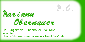 mariann obernauer business card